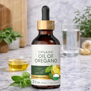 Gotes líquides d'oli d'orenga orgànic Suplement d'herbes veganes Salut sense OMG Suport nutricional diari sense gluten 60 ml per ampolla