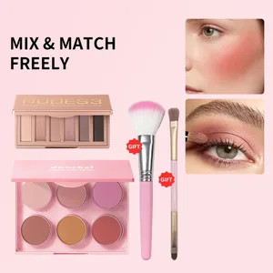 Matte Shimmer Nude Eyeshadow & 6 Tone Blush Powder Palette Kit μακιγιάζ ματιών με δυνατότητα ανάμειξης προσώπου με πινέλα εφαρμογής