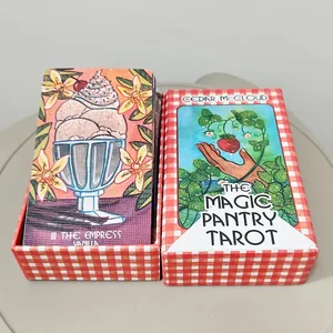 The Magic Pantry Tarot Deck Double-embossed Cardstock Food-Themed Watercolor Tarot Cards for Home Cooks & Foodies 12*7cm