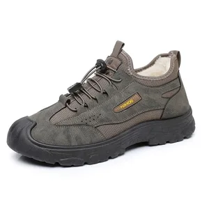Men Winter Snow Boots New Fleece Lined Warm Shoes Non‑Slip Wear‑Resistant Hiking Boots Versatile Dad Shoes For Men