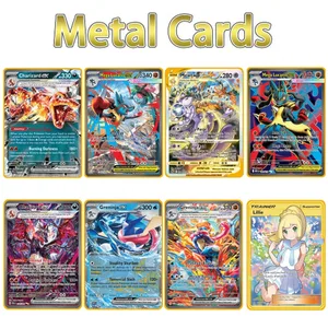 Coolt NYTT Pokémon Metal Card 10000 poäng Arceus Charizard Super Card engelska Mewtwo Lucario Greninja Lillie Anime-kort