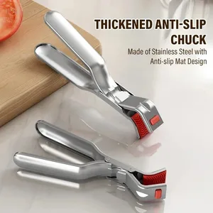 Stainless Steel Gripper Clips Hot Dish Plate Anti-Scald Clip Non-slip Bowls Clamp Holder for Frying Pans Air Fryer Steamers Oven