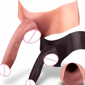 Ultra-Realistic Silicone Soft Hollow Dildo Pants Male Wearable Penis Sleeve Sex Toys насадка на член For Men Dick Enhance