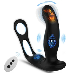 3 IN 1 Drahtlose Steuerung Heizung Schaukel Vibrator Dildo Doppel Penis Ring Männlichen Prostata-massagegerät Erwachsene Sex Spielzeug Für Männer paare