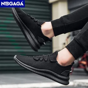 Lightweight Men's Black Sneaker Casual Sport Running Lace-up Outdoor Man Breathable Mesh Walking Shoes