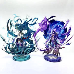 Figura de anime genshin impacto furina arlecchino xiao yae miko yelan suporte acrílico modelo placa decoração de mesa sinal de pé presente para fãs