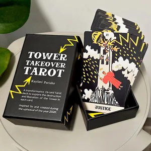 12*7cm Tower Takeover Tarot Deck in Rigid Box Unique 79-Card Tarot Set for Transformation & Liberation Double-embossed