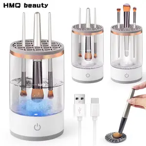 Limpiador de brochas de maquillaje USB portátil 3 en 1 cepillos cosméticos eléctricos herramienta secadora de limpieza limpiador de maquillaje de lavado automático para mujeres