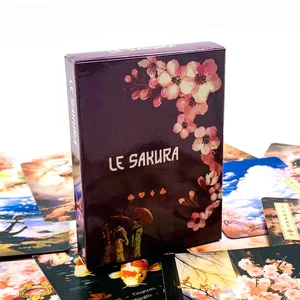 משחק קלפים חדש של Le Sakura 36 קלפים פריחת דובדבן מסוגנן וקומפקטי כולל ספר הדרכה אידיאלי לנסיעות תרגולים רוחניים