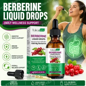 Holmanlabs Berberine Gotes líquides amb canyella de Ceilan i meló amarg Suport per a la salut digestiva 1500 Mg Vegana sense OMG 60 ML