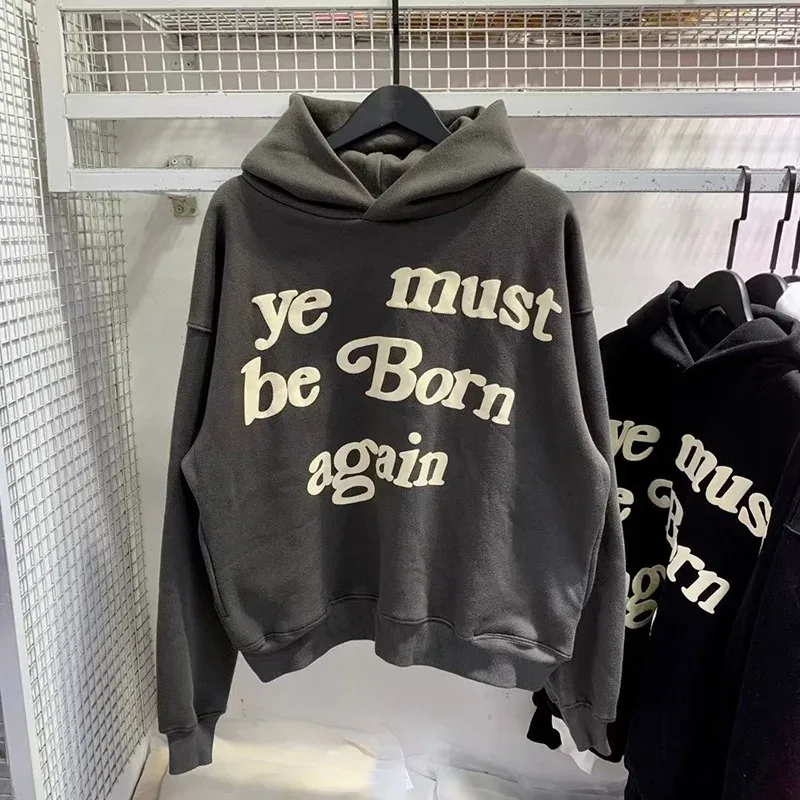 23FW Classic Foam Logo Ye Must Be Born Again Hættetrøje Mænd Kvinder Bedste kvalitet Oversize Kanye West CPFM.XYZ Sweatshirts Multicolor