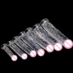 Realistisk Dildo Jelly Penis Sugkopp Dildo Big Dick Kvinnlig Masturbator Klitoral Stimulator Lesbiska sexleksaker för kvinnor 7 storlekar