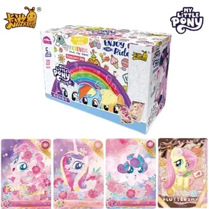 Шынайы My Little Pony картасы Кемпірқосақ сериясы ойын жинағы картасы мультфильм балалар ойыншықтарын қоршап тұрған қызға сыйлық түпнұсқа қорапшасы