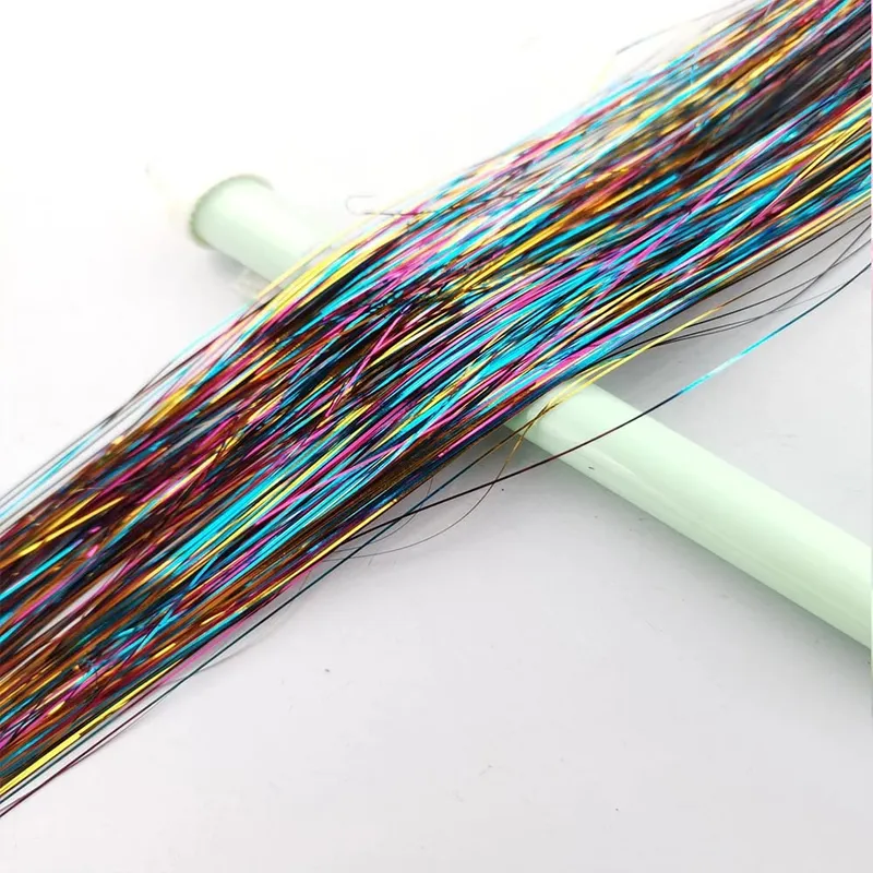 93/120cm 스파클 합성 머리 확장 반짝이 무지개 색깔의 가닥 소녀 모자를 쓰고 있죠 Hairbinge 머리 레이저 거짓 장식
