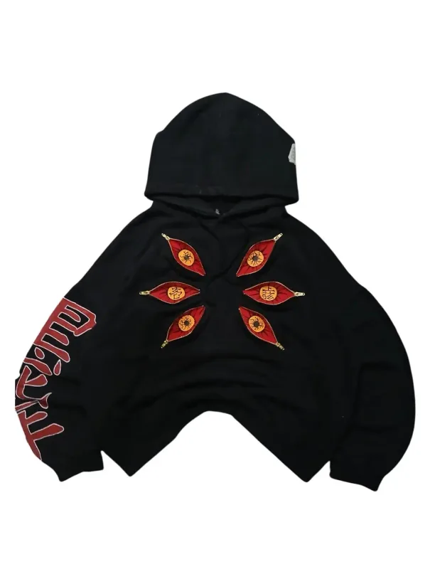 Punk Sechs Augen Kokushibo Multi Zipper Hoodies Cooles Design Sweatshirt Y2k Streetwear Übergroßen Casual Mode Paare Anime Hoodie