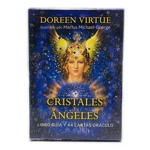 Crystals Angel Oracle Cards 44 Deck 10,4*7,4cm Ισπανική Έκδοση Fate Divination Tarot Επιτραπέζιο παιχνίδι Cristales Ángeles