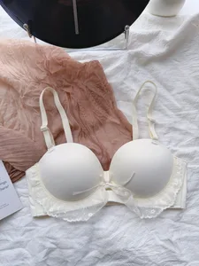 Red Half-Cup Lace Bra Set for Small Chests Adjustable Support Anti-Sagging Push Up Sexy Lingerie Set Women Birthday Gift