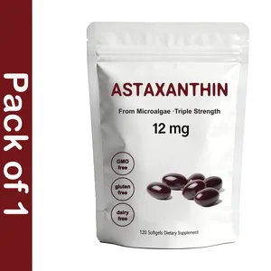 Astaxanthin 12mg Antioxidant Supplement Softgels para sa Babae Men Premium Triple Strength Formula | Non-GMO Gluten Free Walang Soy