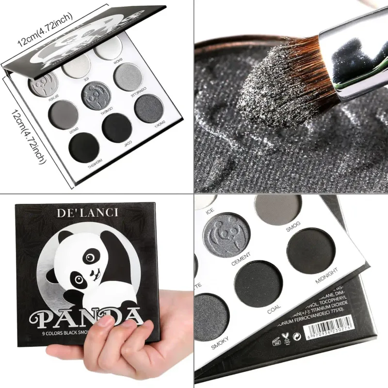 9 Colors Eyeshadow Palette Powder Matte Shimmer Gothic Smoky Punk Blendable High Colors Fine Flash Lasting Eye Makeup