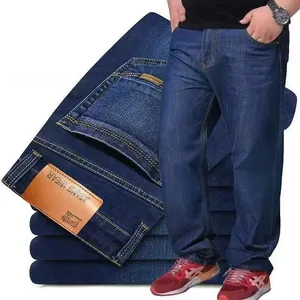 Pantalons vaquers negres de mida gran per a home 10XL Pantalons solts de cintura alta extragrandes Marit Plus Pantalons vaquers solts de mida Blau Pantalons vaquers masculins