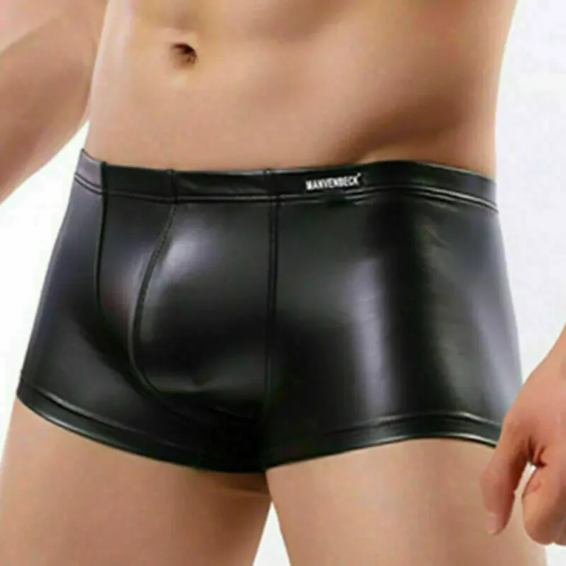 Sexy Men's Underwear Bulge Pouch Boxers Shorts Trunks Nightclub Wet Look Low Waist Man Panties Boxers Lingerie