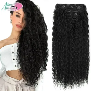 Alana 28inch Synthetic Long Water Curly Clip In Hairpieces Hair Extensions Kinky Curly Clip-in Hair Heat Resistant Organic Fiber
