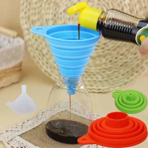 3 Keping Set Corong Boleh Dilipat Silikon Boleh Dilipat Corong Balang Pengetinan Besar untuk Mulut Lebar dan Botol Biasa Pengisian Penggunaan Dapur