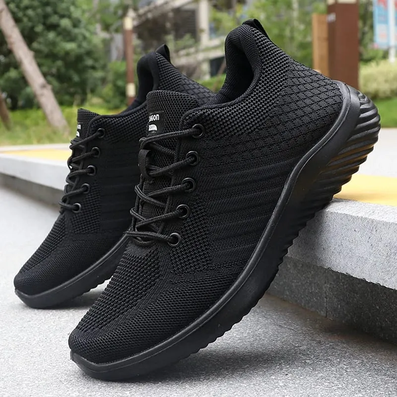 Men's Solid Lace-Up Casual Shoes Lightweight Outdoor Sneakers Suitable for All-Season Training and Exercise Lightweight Breathable Non-Slip Ideal for Casual Walking Enthusiasts