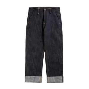 شلوار جین قرمز 18 اونس Selvedge جین شلوار گشاد راسته، شلوار جین خام سنگین وزن