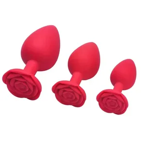 Floare de trandafir Mărgele anale din silicon Set Plug Anal Mic Mediu Mare Bijuterii Anal Trainer Dildo Anus Jucărie sexuală Bărbați Femei Gay