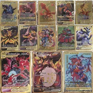 10000HP Charizard Vmax Pokémon-kort Metall Engelska kort Arceus GX Vstar V Golden Limited Kids Present Game Battle Collection-kort