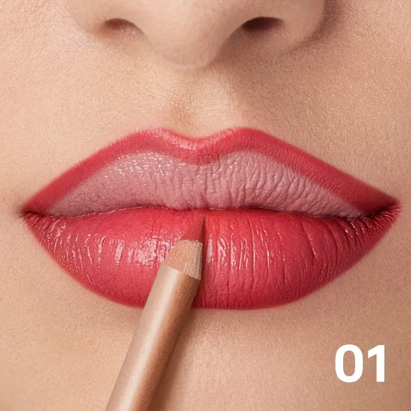 Matte Lip Liner Pencil Nude Long-Lasting Waterproof Smudge-Proof Precise Outline Smooth Creamy Formula
