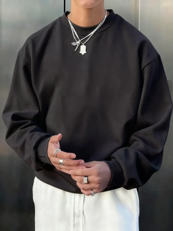 Pánský fleece podzimní top Street univerzální svetry Pohodlné základy Mikiny Sport Neformální Sportovní oblečení Denní měkké oblečení