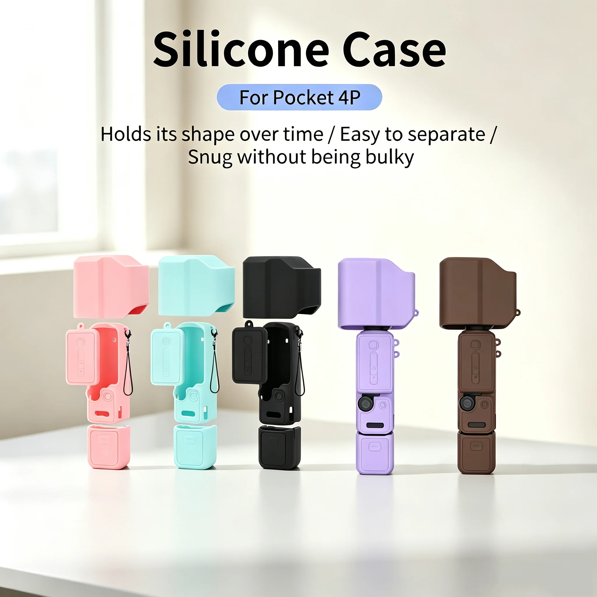 Silicone Protective Case for DJI Osmo Pocket 4P Comprehensive Protection Silicone Cover for DJI Pocket 4Pro Camera Accessories