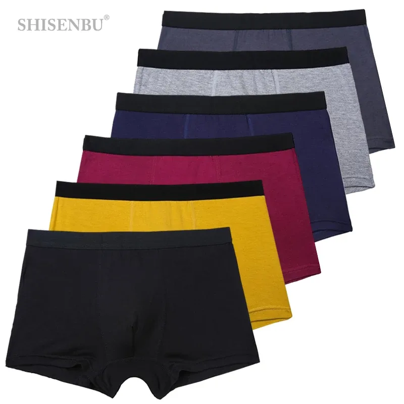 6pcs/Set Black Boxer Men Underpants Bamboo Mens Boxers Man Breathable Men's Panties Sexy Underwear For Men Gifts Comfortable New
