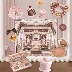 Flowernows THE SWEETIE BEAR COLLECTION סט מתנות איפור All In קונסילר פלטת סומק אבקת שפתיים ג'לי מראה קופסת מתנה