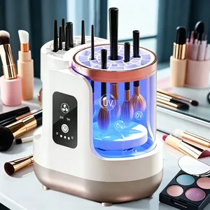 Máquina de limpieza de brochas de maquillaje eléctrica 3 en 1, secador de brochas de maquillaje, herramienta limpiadora de brochas cosméticas USB automática portátil