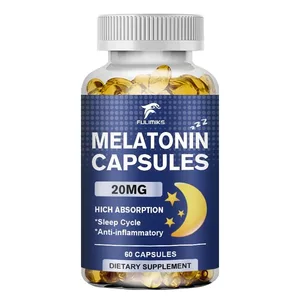Melatonin 20mg Sleep Dietary Supplement 120 Strawberry Flavored Capsules Contains Melatonin - Healthy Sleep