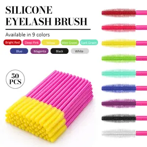 Silicone Eyelash Brush Mascara Wands Applicator Eyebrow Comb Rod Spoolies Eyelashes Brushes Lash Extension Supplies Makeup Tools