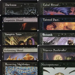 LK19 Cabal Ritual Cabal Therapy إعدام المعلم الشيطاني الضعيف Darkness Imperial Seal عالي الجودة TCG Proxy Cards (أسود النواة)
