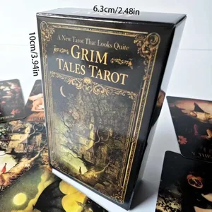 Grim Tales Tarot Deck - 10.3*6cm 78-Card RWS Gothic Fairy Tale Cards for Shadow Work Dark Fantasy Illustrated