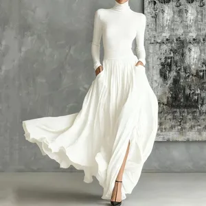 France Elegant Σετ φούστας δύο τεμαχίων για γυναικείες τσέπες Μασίφ μινιμαλιστικό σπαστό στρίφωμα πτυχωτό A Line Vintage ζιβάγκο λεπτές φόρμες