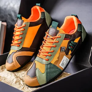 Men's Trendy Black and Gray Color-Blocked Mesh Breathable Casual Sports Shoes Summer Thin Retro Forrest Gump Shoes Lightweight Soft-Soled Shock-Absorbing Non-Slip Versatile Wear-Resistant Men's Shoes