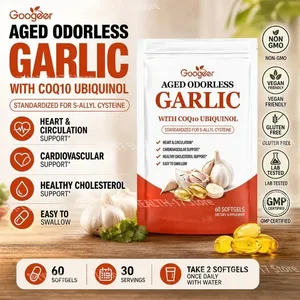 Googeer Dolaşım ve Kolesterol Desteği için CoQ10 Ubiquinol Vitamin K2 (MK-7) içeren Eski Kokusuz Sarımsak Softgelleri 60 Softgel