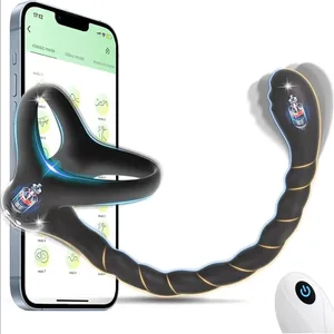 Nybegynner Anal Vibrator APP Kontroll Vibrerende Butt Plug Cock Ring for menn Prostata massasjeapparat Anal plugg for homofile sexleketøy for menn 18+