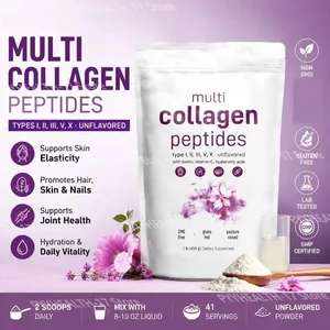 Peptydy wielokolagenowe w proszku Typy I II III V z biotyną Witamina C i kwas hialuronowy Wspomagają skórę Włosy Paznokcie dla mężczyzn Kobiety