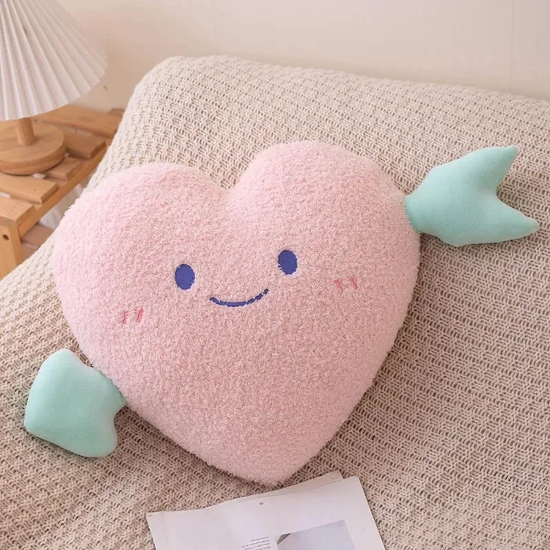 Soft Plush Rainbow Smile Pink Heart Pumpkin Throw Pillow Stuffed Hug Cushion Unicorn Plush Toy Massage Pillow for Girl Bedroom