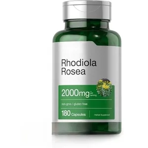 Kapsul Rhodiola Rosea 180 Keping Kelegaan Emosi dan Sokongan Kesihatan Imun — 2000mg Ekstrak Tumbuhan Rhodiola Rosea Root 5:1