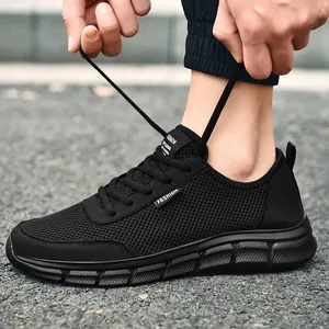 New Sneakers Men's Breathable Mesh Lightweight Casual Walking Man Shoes Big Size 39-48 Comfortable Black Sneakers for Men