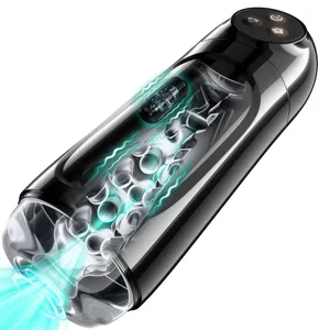Automatic Male Sucking Masturbator Cup with TPE Channel Rubber Vagina Blowjob Textured Penis Pump Adult Sex Toys for Men 18